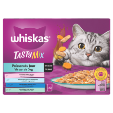 Whiskas Kattenvoer tasty mix vis saus 12st
